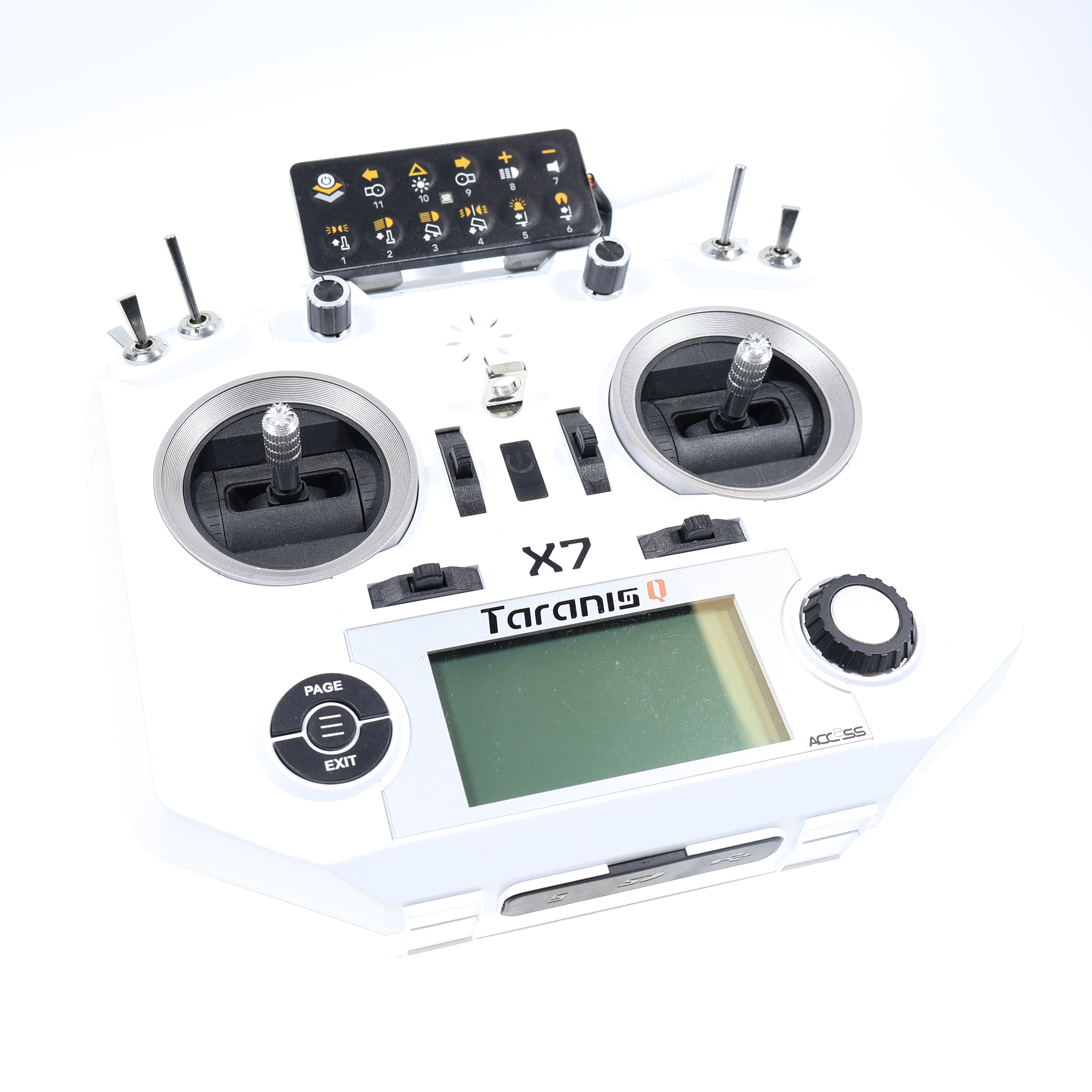 FrSky Taranis Q X7 ACCESS Sender m. Tragegurt, weiß mit KraftwerK Pad